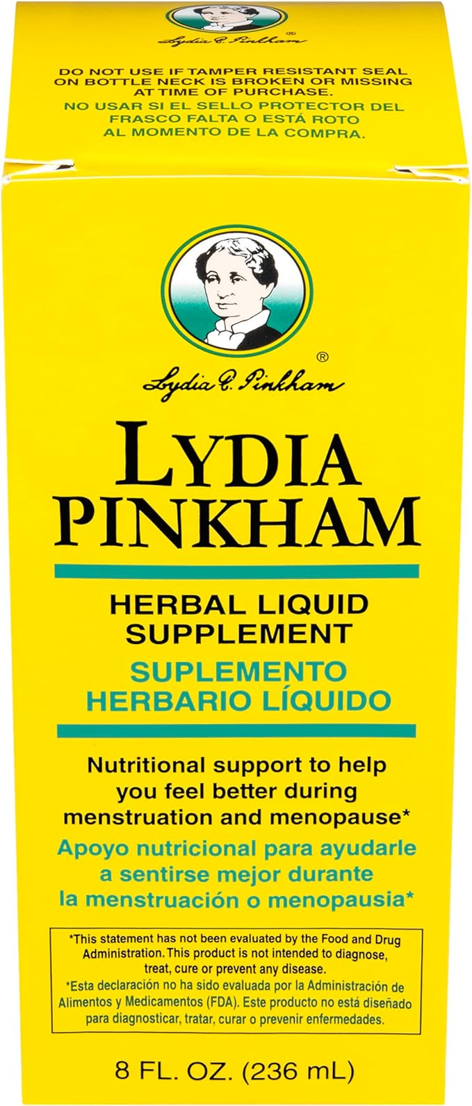 Lydia Pinkham Liquid Herbal Supplement for Menstruation and Menopause Support, 8 Ounce
