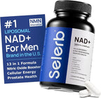NAD Supplement for Men – Liposomal NAD+ NMN Alternative Nitric Oxide Prostate Health Supplements with Resveratrol, CoQ10, L Citrulline and Lycopene for Anti-Aging & Cellular Energy Support 60 Capsules