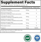 3000mg Iris Sea Moss, 2000mg Black Seed Oil, 1000mg Ashwagandha, 1000mg Burdrock Root, 1000 mg Bladderwrack with Black Pepper & Vitamin C |Vitality & Energy Support | All-in-one supplement| Pack of 2