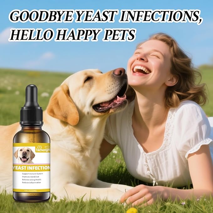 Natural Yeast Infection Treatment for Dogs, Helps to Support Itch Relief, Dog Ear Infection Treatment & Dog Yeast Infection Treatment for Dogs Help Supports Allergy, 60ml 1 Pack