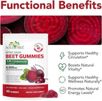 Beetroot Gummies, Organic Beet Root Chews Gummies for Natural Energy Support, Beetroot Supplement for Men and Women, 90 Count (1)