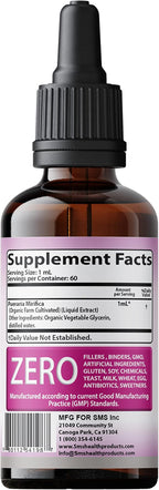 Feminizer by SMS, Pueraria Mirifica Drops for Estrogen | Premium Grade | Herbal Liquid Extract | Non-GMO, Organic, Vegan, Alcohol Free Tincture | 2 Fl Oz (60ml) | for Trans Women Ladyboy LGBT