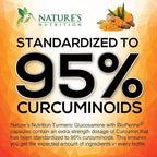 Turmeric Curcumin Supplement - 95% Curcuminoids with Glucosamine, Ginger & MSM, BioPerine Black Pepper Extract for Best Absorption, Natural Vegan Joint Support, Non-GMO, Bottled in USA - 120 Capsules
