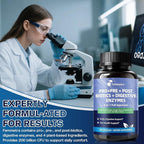 Digestive Enzymes Postbiotics Prebiotics Probiotics for Women Men, 200 Billion CFU 36 Probiotic Strains - Complete Gut, Digestive, Regularity, Gas, Bloating & Immune Support Supplement, Vegan, 60 Days