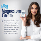 Purely Optimal Magnesium Citrate 500mg – Magnesium Supplement for Digestive Health, Gentle Constipation Relief, Muscle & Sleep Support, Calm & Relaxation – High Absorption, 120 Easy-to-Swallow Caps