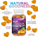 Collagen Peptides Gummies with 2500mcg Biotin Per Serving - Hair Growth, Skin & Nails Supplement - Hydrolyzed Collagen Multi Type I & III, Vitamin C for Immune Support, Orange Flavor, 120 Gummies