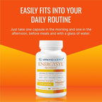 Approved Science Energysyl - Caffeine Free - with Adaptogens, B Vitamins, Bioperine - 360 Capsules - 6 Month Supply