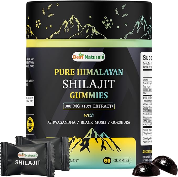 Best Naturtals Shilajit Gummies from Himalayan - 60 ct - Made with Ashwagandha, Black Musli, and Gokshura