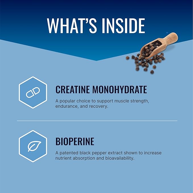 Approved Science Creatine Monohydrate Powder – with BioPerine – Supports Strength, Lean Muscle & Recovery – 5 g Per Serving – Unflavored Creatine Powder – Non-GMO, Vegan – 180 Servings