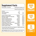 Calcium Magnesium Zinc Gummies with Vitamin D3 and K2, High Absorption Magnesium Glycinate Potassium for Immune and Calm Mood, Vegan Mango and Pineapple Flavor 120 Gummies