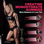 Creatine for Women, Creatine Monohydrate Gummies with Collagen, BCAA, L-Carnitine & Taurine, Strawberry Flavor, Energy Creatine Supplement for Muscle Strength, Energy Boost, Sugar Free, 120 Count