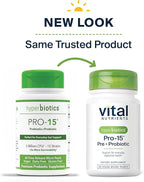 Hyperbiotics Vital Nutrients Pro-15 Prebiotics and Probiotics for Women and Men | 15 Science Backed Strains | Supports Occasional Constipation, Diarrhea, Gas & Bloating | 60 Vegan Time Release Pearls