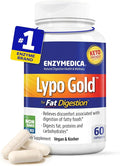 Enzymedica Lypo Gold, High Potency Lipase Digestive Enzymes for Fat Digestion, Supports Occasional Bloating Relief & Digestive Health, Keto-Friendly, Vegan, 60 Capsules