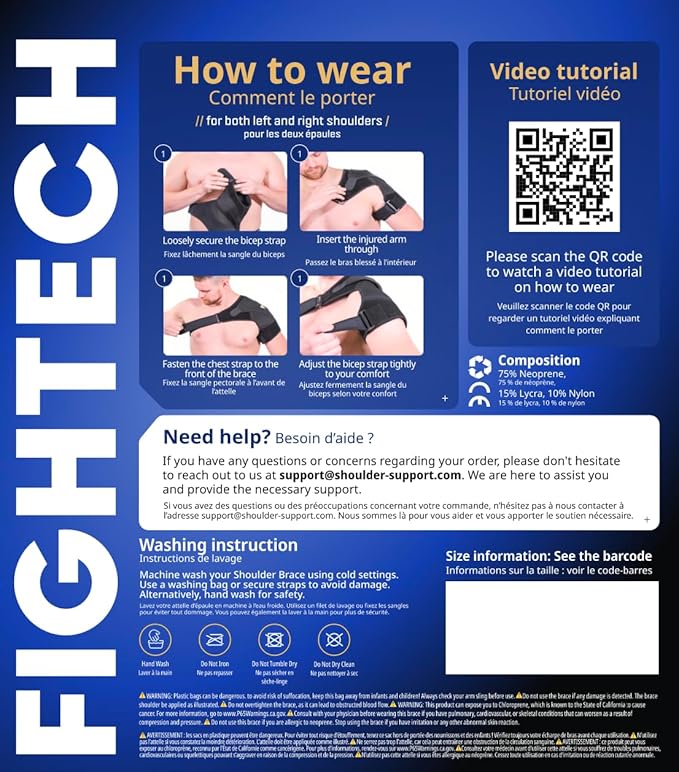 Shoulder Brace - Support & Injury Prevention Brace- Joint Pain Releaser- Shoulder Compression Wrap Strap - Adjustable Injury Accessories for Shoulders - Premium Quality Strap by FIGHTECH (Pink, S-M)