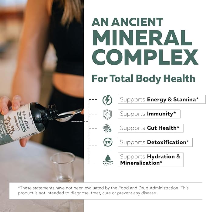 Flora Fulvic | Fulvic Acid + Humic Acid Complex – 550 mg | Mined in Utah, Prehistoric Deep Earth Extract | Immunity, Gut, Digestion – Natural Trace Mineral Complex, Fulvic Acid Supplement – 8 fl oz.