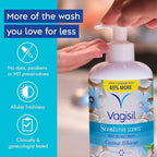 Vagisil Feminine Wash for Intimate Area Hygiene, Scentsitive Scents, pH Balanced and Gynecologist Tested, Coconut Hibiscus, 16.9 oz with Pump (Pack of 2)