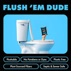 DUDE Wipes Unscented Travel Wipes - 6 Packs of 18 (108 Count) - Extra-Large Adult Flushable Wipes for Sensitive Skin - Infused with Vitamin E and Aloe - Septic and Sewer Safe