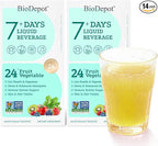 Liquid Probiotics with Prebiotics for Bloating Relief – 7 Day Gut Colon Cleanse & Detox Drink – Daily Digestive Support & Microbiome Balance – Vegan & Gluten-Free (2-Pack)