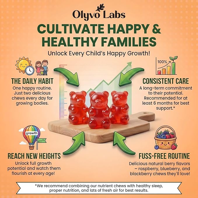 Tall Gummies for Kids Age 2+ & Teens- Tall Gummies with Calcium, Vitamin D3 + K2, Zinc, Magnesium, L-Arginine, Vitamin C for Teen Boys & Girls- Strawberry Flavour 60 Gummies