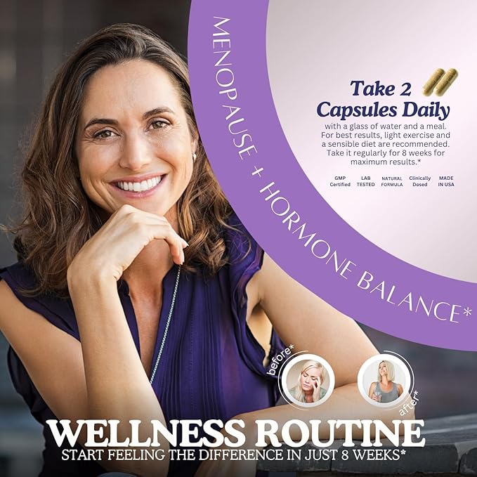 11-in-1 Hormonal Balance, Relief for Menopause Symptoms, Helps Reduce Hot Flashes, Night Sweats, and Mood Swings, Clinically Proven Ingredients, Natural PMS Support, Made in USA, 3rd Party-Tested