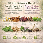 Women’s(Mujere)Herbal Tea–24 Tea Bags–Traditional Infusion,Chamomile,Cinnamon,Hibiscus,Anise,Spearmint,Dong Quai,Chaste Berry & Black Cohosh Authentic Botanical Blend –100% Natural,Vegan,Caffeine-Free – By BexpertsUSA