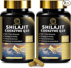 Shilajit Capsules with Sea Moss & Ashwagandha for Men & Women,12 in 1 Hima*layan Shilajit Supplements with Coenzyme Q10, Fulvic Acid & Humic Acid, Lion's Mane, Energy & Immune, 120 Count, 2 Pack