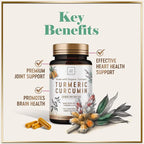 Turmeric Curcumin Supplement with 95% Curcuminoids, Organic Turmeric & Ginger 1750mg, BioPerine Black Pepper for Best Absorption, Nature's Vegan Joint Support, Non-GMO, Bottled in USA - 360 Capsules