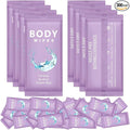 Treela 300 Pcs Large Body Wipes Bulk Deodorant Travel Size for Homeless Care Package Supplies Individually Wrapped Adults Bathing No Rinse Wet Wipes Men Women Hygiene Items(7.09" X 9.84",Purple)