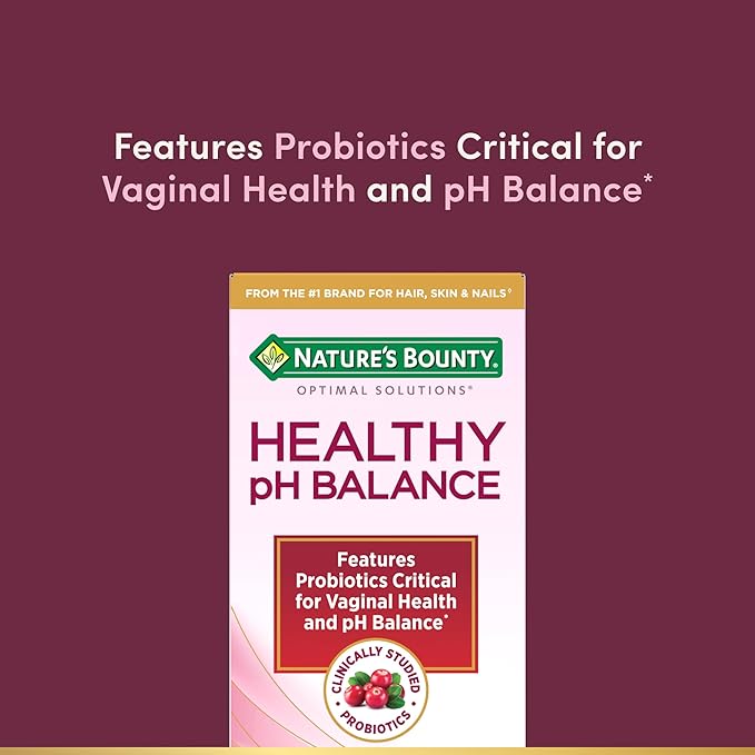 Nature's Bounty Probiotics for Women, Vaginal Probiotics for Healthy pH Balance, 2 Billion CFU, Clinically Studied Strains, Optimal Solutions pH Balance Pills, 30 Vegetarian Capsules