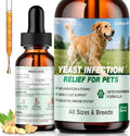 Yeast Infection Treatment for Dogs, 2 FL Natural Dog Yeast Infection Treatment, Ear & Skin Itch Relief, Reduces Inflammation & Irritation, Herbal Dog Supplement Drops with Probiotics & Multivitamins