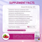 OMOGS 2PCS Women's Probiotic, with Cranberry Extract, Organic Prebiotics & Vitamin C, 90 Billion CFUs,18 Strains, Help for Boost Immune, Digestive, Gut Health & Women's Health,180 Tablets