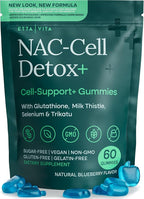 Sugar-Free NAC Gummies, N Acetyl Cysteine Supplement with Milk Thistle, Glutathione, & Selenium, NAC Supplement for Energy, Respiratory Health, Liver Detox & Cleanse, Kidney, Antioxidant Support
