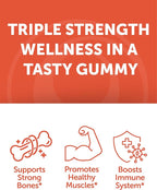 Lunakai USA Made Calcium Magnesium Zinc Gummies with Vitamin D3 & K2 – Delicious 5-in-1 Supplement for Daily Bone, Muscle & Immune Support for Women, Men & Kids, 60ct