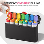 Odaro Weekly Pill Organizer 2 Times a Day, Large Pill Box 7 Day, Daily Twice Am Pm Medicine Organizer, Travel Contaniner for Medicine, Vitamin and Supplement, Black