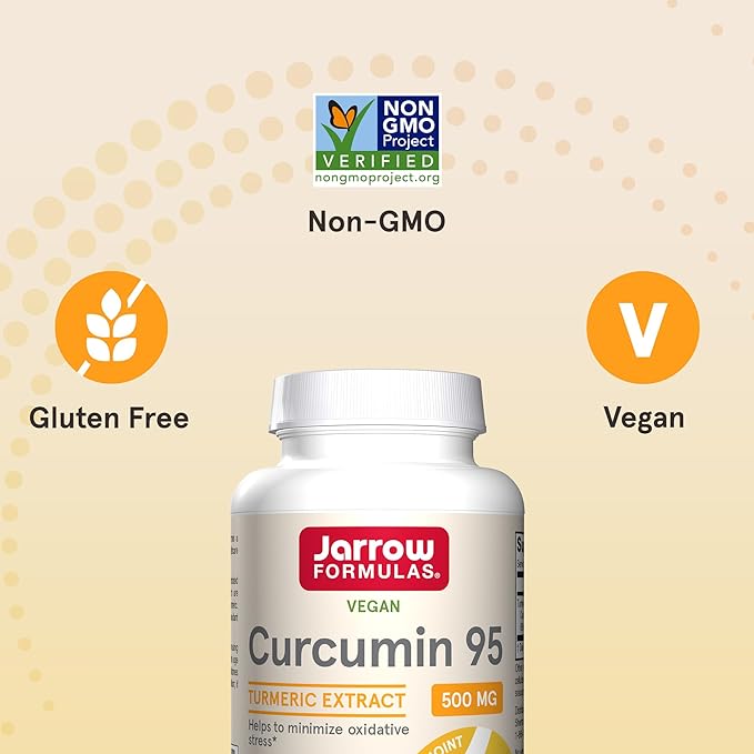 Jarrow Formulas Curcumin 95 Supplement - Turmeric Extract Supplement, 500 mg for Antioxidant & Joint Support, 120 Capsules