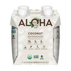 ALOHA Organic Plant-Based Protein Drink – Coconut Flavor | 18g Protein, 5g Sugar, 3g Fiber | Made with Creamy Coconut Milk, Fair Trade Certified, No Stevia | Vegan, Non-GMO, Gluten-Free, 11 fl oz (12 Pack)