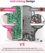 HIONXMGA Cute Pill Dispenser with 7 Large Compartments, Portable Pill Bottle Organizer with Wide Opening for Travel, Anti-Mixing Pill Container, Shatterproof BPA-Free, Includes 20 Pcs Labels, Pink