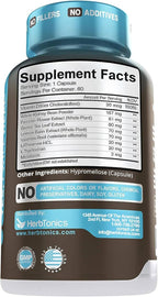 Herbtonics Night Time Burn & Sleep Complex Supports Overnight Metabolism, Stress Relief & Deep Sleep. Includes Melatonin, Valerian and Green Tea – Vegan Bedtime Weight Management (60 Capsules)