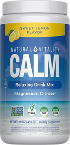 Natural Vitality Calm, Magnesium Supplement, Anti-Stress Drink Mix Powder, Gluten Free, Vegan, & Non-GMO, Sweet Lemon, 16 oz