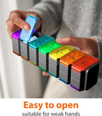 Extra Large Pill Organizer 2 Times a Day – XL Pill Box 7 Day with Big AM/PM Compartments – Fits Large Vitamins, Supplements & Gummies, for 7 or 14-Day Use, Color-Coded, Senior-Friendly, No Spills