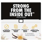 Oikos Protein Shake, Vanilla, 30g High Protein Drinks, Shelf Stable, Ready to Drink, 5g Prebiotic Fiber, 12 fl oz Bottle, 12 Count