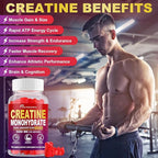 Creatine Monohydrate Gummies Infused with 5g Creatine for Men and Women, Chewable Creatine Monohydrate for Muscle Strength, Muscle Builder, Energy Boost, Pre-Workout Supplement- 90 Raspberry Gummies