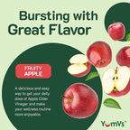 YUM-V'S Apple Cider Vinegar Gummies – ACV Gummies with Ginger & The Mother – Supports Metabolism, Vitality & Daily Wellness – Natural Apple Flavor Vegan, Non-GMO, Gluten-Free, Cider Gummy – 60 Count
