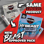 Jack Link’s x MrBeast Beef Sticks, Zero Sugar Mini Beef Sticks, As Seen on Beast Games, 6g Protein, Made with 100% Real Beef, Pantry-Ready Snacks, 12 Count