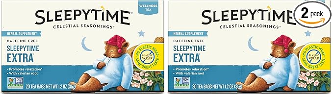 Celestial Seasonings Sleepytime Extra Herbal Tea, 20 Tea Bags Box (Pack of 2)