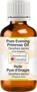 Greenwood Essential Evening Primrose Oil (Oenothera biennis) | Cold Pressed | Natural | Undiluted | for Diluting Essential Oils | for Skin & Massage | Men & Women | 30ml (1 oz)