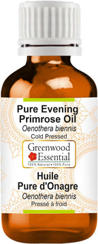 Greenwood Essential Evening Primrose Oil (Oenothera biennis) | Cold Pressed | Natural | Undiluted | for Diluting Essential Oils | for Skin & Massage | Men & Women | 30ml (1 oz)