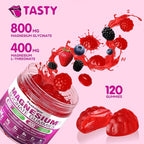5 IN 1 Magnesium Glycinate Gummies,1400mg Magnesium Complex with Glycinate, L-Threonate, Vitamin B6, CoQ10 & Black Pepper, Organic, Non-GMO, Third-Party Tested, Gut-Friendly & Easy-to-Chew 120 Gummies