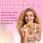 Feminine Balance Gummies for Women, Premium PH Balance Supplement with Vitamin C & D for Women's Vaginal Health & Immune Support, Vegan, Pineapple Flavor, 60 Count
