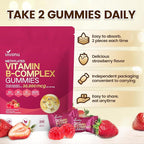 VivoNu Vitamin B Complex Gummies, 6000 mcg Methylated Vitamin B12, with B6 B1, B2, B3, B5, B7, Methylfolate, Vitamins A C D E, Vegan, Non GMO, Methylated B Complex Vitamin (3 Bag)